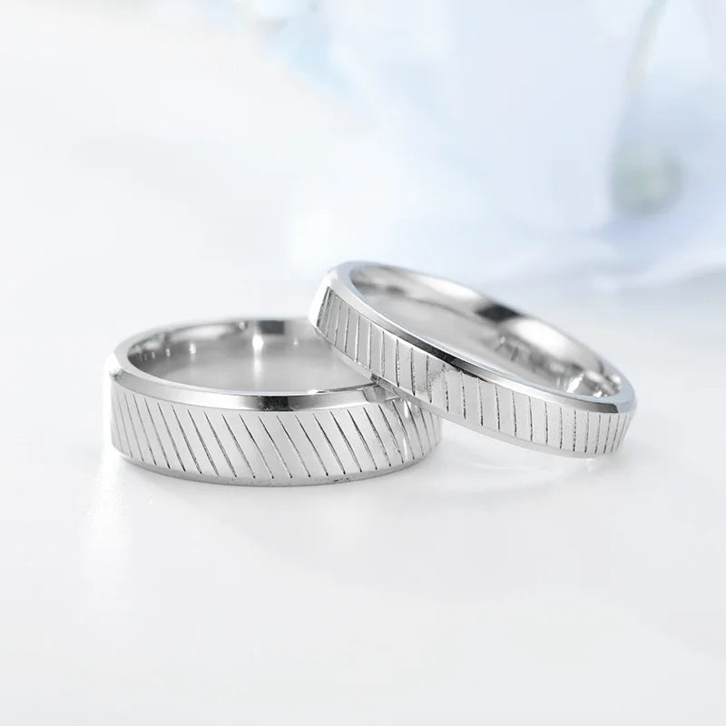 SOHOT  Titanium Steel Variety Couple Ring Jewelry For Lovers' And Unisex Punk Fashion Simple Travel Wedding Party Gift Wholesale