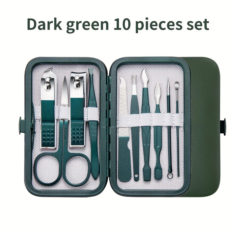 New Stainless Steel Nail Clipper Set Professional Green Grooming Tool Set Home Nail Art Set