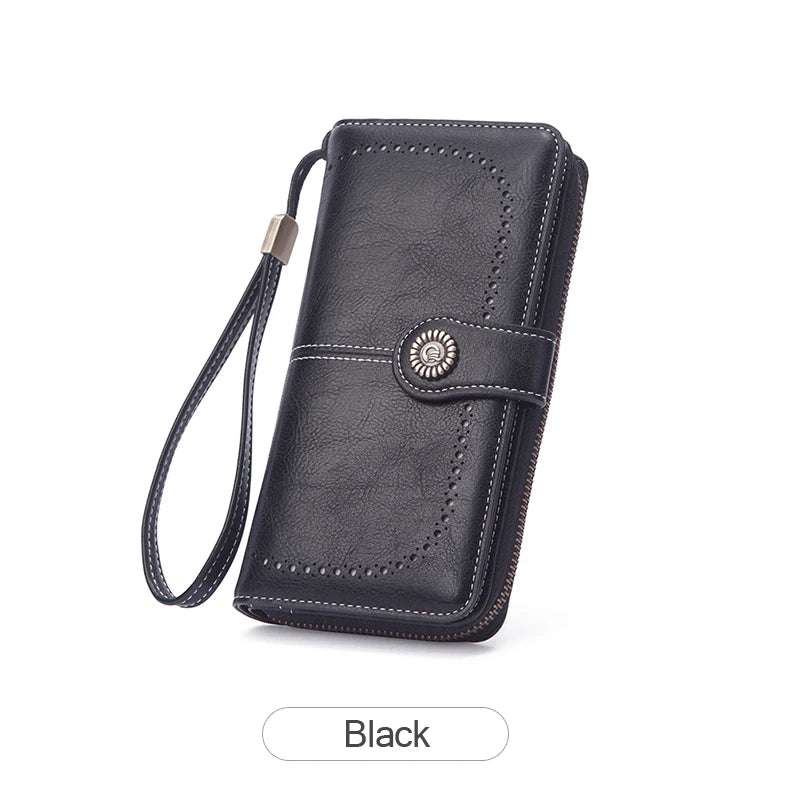 High Quality Women Wallet RFID Anti-theft Leather Wallets For Woman Long Zipper Large Ladies Clutch Bag Female Purse Card Holder