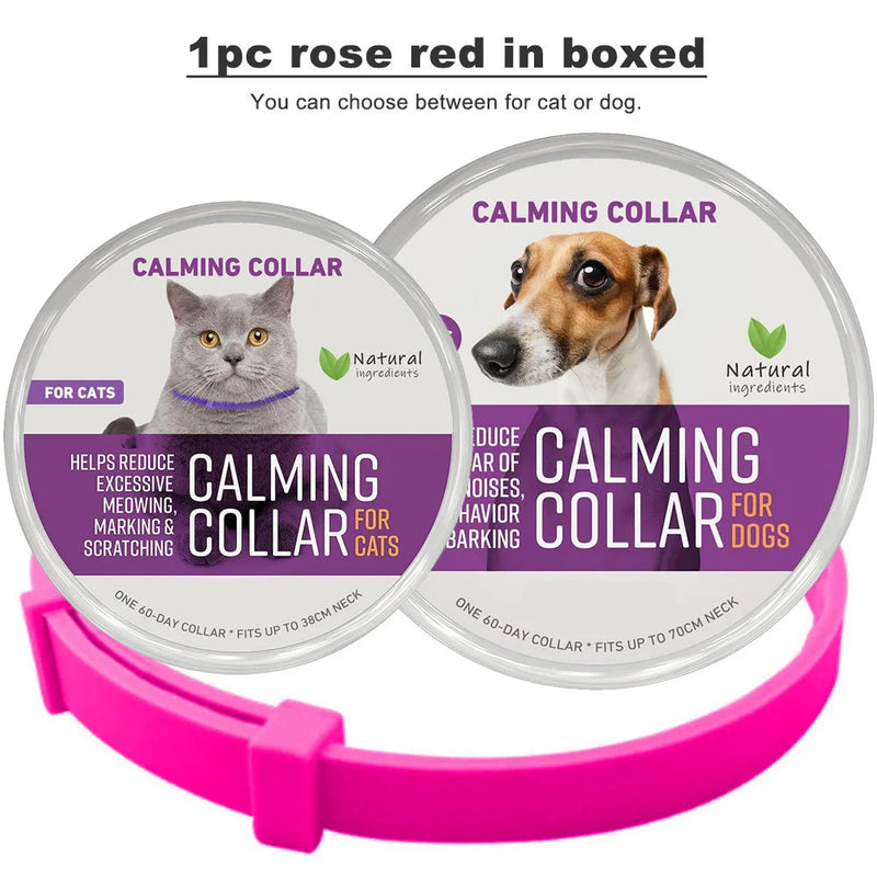 Pet Calming Collar for Cats Effective Relief Reduce Anxiety Stress Pheromones Relaxing Breakaway Collar for Kittens Puppies Dogs