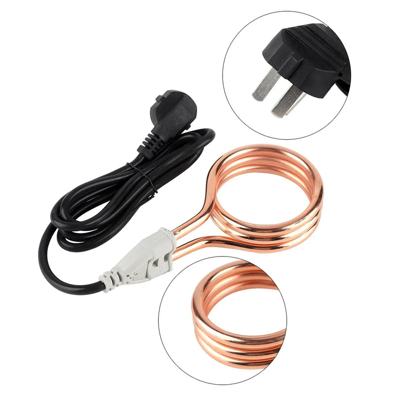 220V 1800W Electric Immersion Water Liquids Heater Portable Boiler for Home Travel Hot Heater