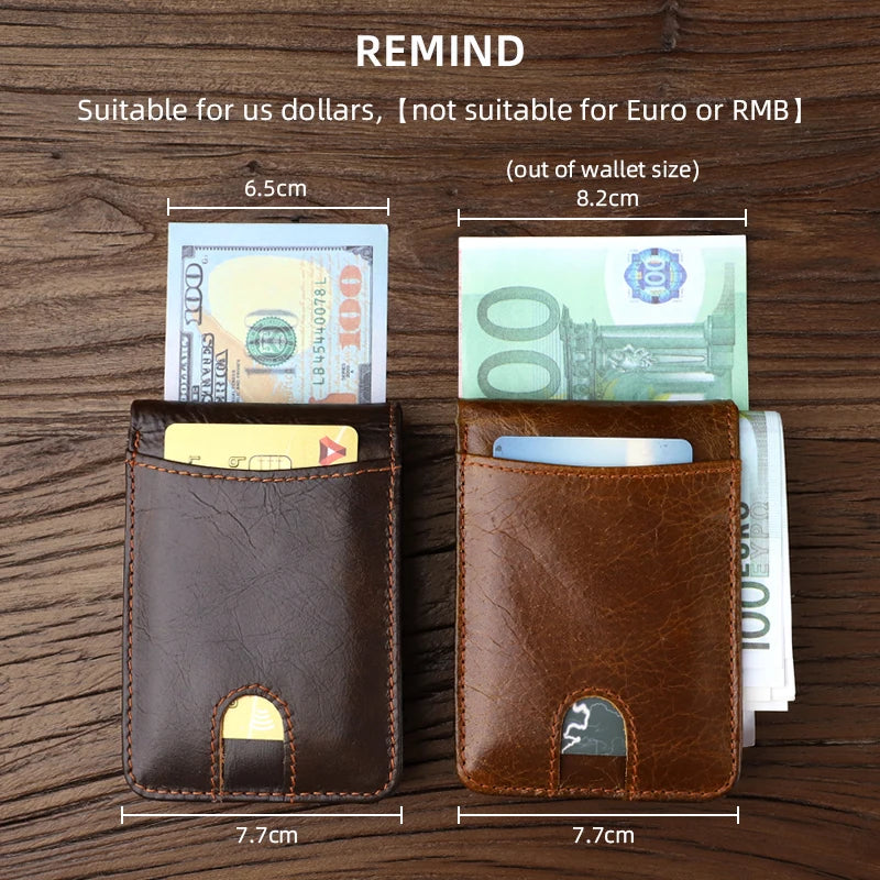 Genuine leather Men's Wallet Small Money Purses Mini Wallets Short Ultra-thin Wallet Bank Card Package Small Purse Wallet