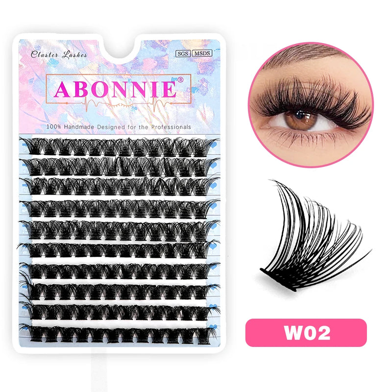 رموش Abonnie Lash Clusters DIY C/D Curl Mega 60 Segmented Fluffy Volume Single Clusters
