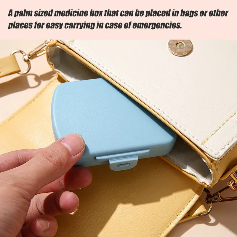 1PCS 6 Compartment Pill Box, Moisture Proof Pill Case, Travel Pill Organizer for Pocket Purse, Daily Portable Vitamin Box