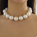 Multi-Layer White Imitation Pearl Necklace Bead  Chain Punk Ladies Wedding Short Clavicle Necklac Girl Charm Banquet Jewelry
