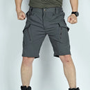 Men's Military Tactical Shorts Summer Outdoor Waterproof Casual Cargo Shorts Quick Dry Multi Pocket Elastic Work Trousers Male
