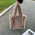 Designer Fluffy Plush Shoulder Bag Warm Faux Mongolian Fur HandBags for Women Brands Large Hobo  Shopper Heart Shaped Purses