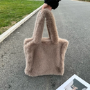 Designer Fluffy Plush Shoulder Bag Warm Faux Mongolian Fur HandBags for Women Brands Large Hobo  Shopper Heart Shaped Purses