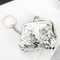 Women Bling Mini Coin Purse Metal Fashion Ladies Kids Sequin Key Chain Coin Money Small Wallet Pocket Bag Birthday Gift