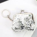 Women Bling Mini Coin Purse Metal Fashion Ladies Kids Sequin Key Chain Coin Money Small Wallet Pocket Bag Birthday Gift