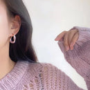 2023 New Fashion Lavender Purple Earrings for Woman Metal Golden Twisted Art Line Purple Stud Earrings Gift Jewelry Wholesale