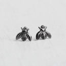 Huitan Dainty Bee Stud Earrings for Women 4 Metal Colors Simple Stylish Girls Ear Piercing Earrings Fancy Gift Statement Jewelry