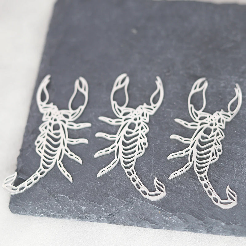 Cute Cat Moon Bear Deer DIY Tassels Earrings Stainless Steel Pendant For Jewelry Making Insect Charms Snake Necklace Accessory