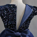 Puffy Girls Party Dress Elegant Kids Wedding Gala Prom Gown Sequin Bow Children Birthday Princess Dress For Girl Clothes 5-14Yrs