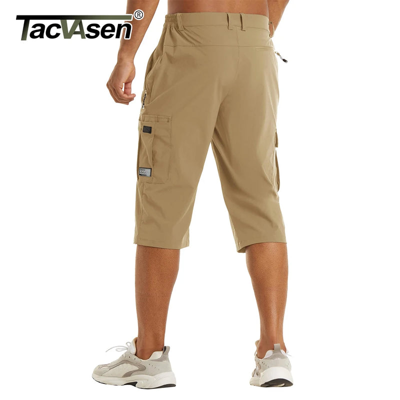 TACVASEN Men's Quick Dry 3/4 Capri Pants Casual Summer Lightweight Hiking Shorts Outdoor Fishing Multiple Pockets Cargo Pants