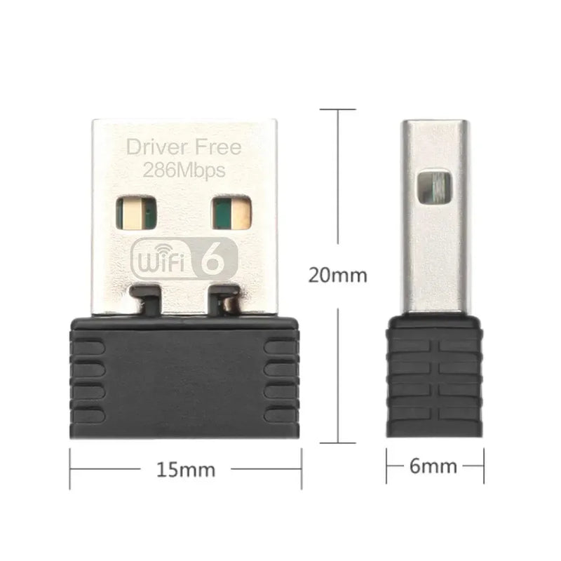 Mini WIFI 6 Adapter 150M/300M Network Card USB Dongle 2.4GHz 802.11AX Signal Reception For PC Laptop Windows 10/11 Driver Free