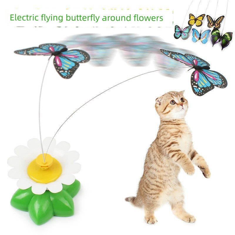 Cat Toy Automatic Cat Teaser Electric Rotate Bird Butterfly Toys Consumes Physical Strength Play Self-Hi Relieving Stuffy Handy Gadget