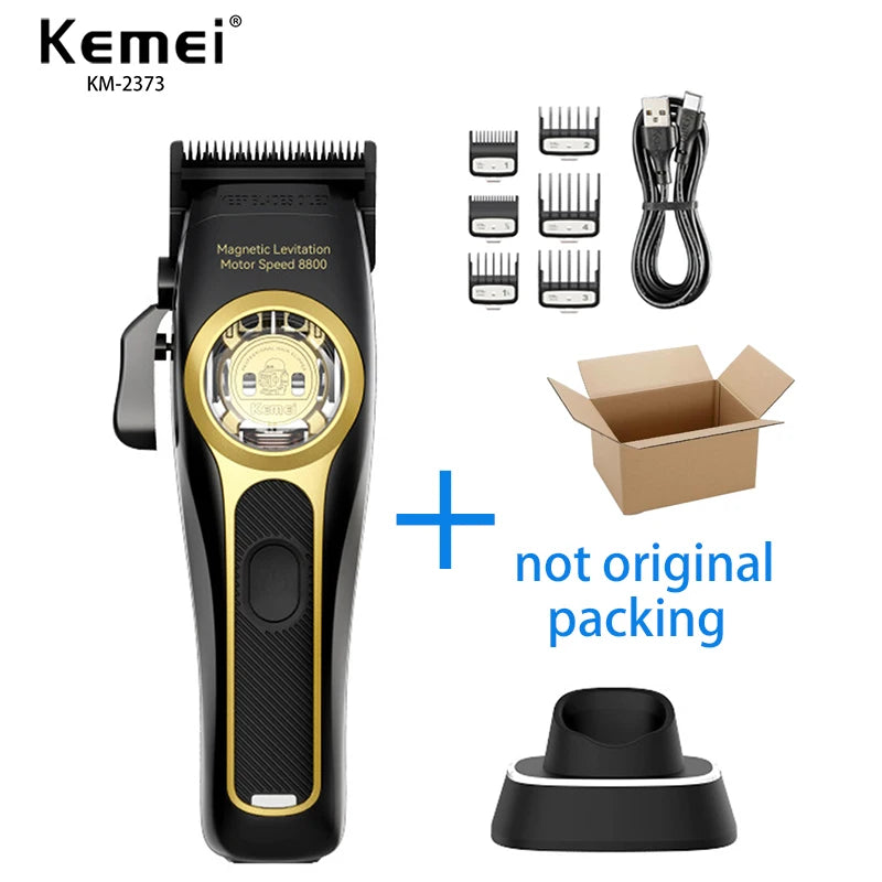 Cortadora de pelo profesional Kemei KM-2373 Baber con base de carga para hombres, cortadora de pelo eléctrica, regalo para hombres.