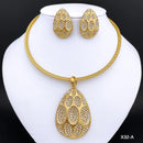 New Necklace And Earrings Set Unique Dubai Fashion Jewelry Nigeria Bride Wedding Party Gift