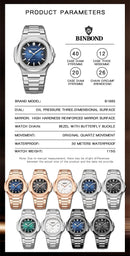 Classic Retro Brand Men Watch Business Steel Belt Calendar Luminous Waterproof Square Male Clock Fashion Quartz Watches gift