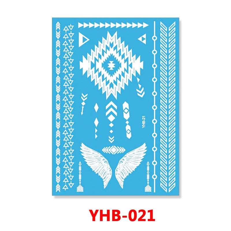 1PC Hanna Lace Tattoo Sticker White Silk Printing Waterproof Disposable Tattoo for Arm Sexy Bracelet