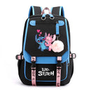Disney Lilo Stitch Backpacks Teenager USB Charging Laptop Backpack Women Men Rucksack Travel Bag Mochila