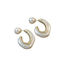 Adolph Unique Design Irregular Freshwater Pearl Hoop Earrings for Women Baroque Pearls Beads Circle Statement Earring Brincos