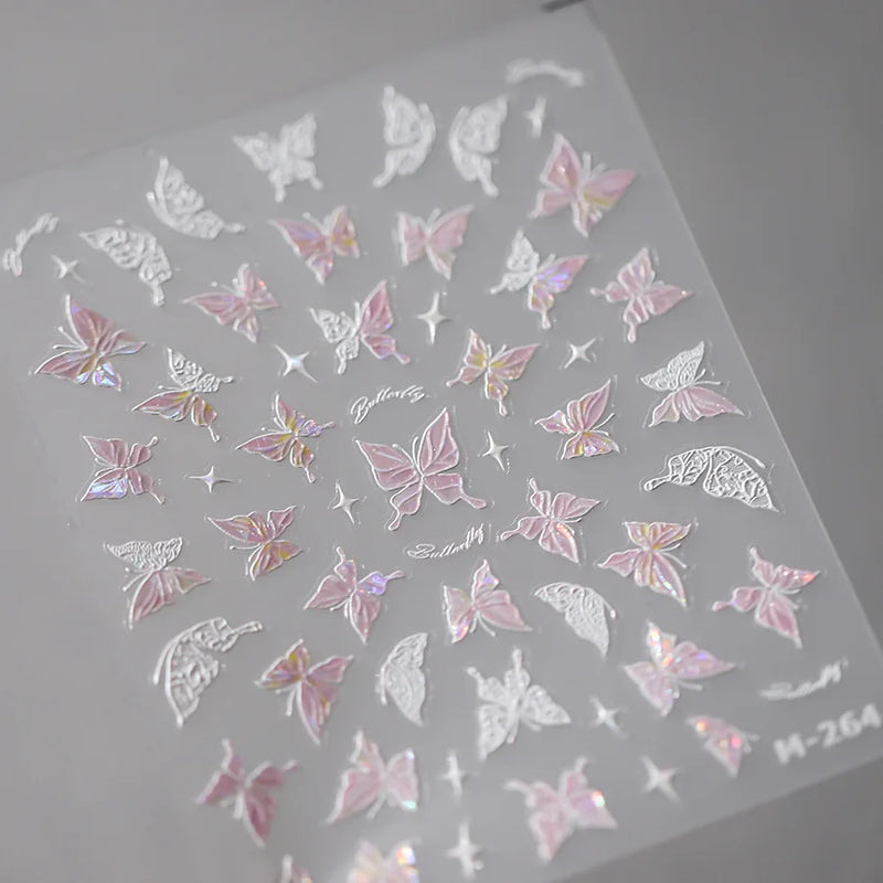1 pc 5D Embroidery Bee Nail Art Sticker Embossed Butterfly Insect Nail Sticker High Quality Nail Art Design Decoration Sticker