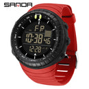 SANDA Men's Electronic Watch Outdoor Sports LED Analog Digital Alarm Clock Chronograph Multifunction Waterproof Men's Wristwatch