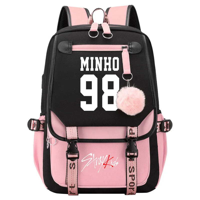 New Street BoyUSBBackpack Animation School Bag Teenagers Canvas Notebook Backpack