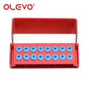 OLEVO Aluminum Dental Burs Holder Sterilizer Case Drills Block for High/Low Speed Bur Organizer Box With Silicone Autoclavable