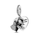925 Sterling Silver Boy Girl and Heart Shape Pendant Charm Couple Lovers Bead Fit Pandora Original Bracelet DIY Jewelry Making