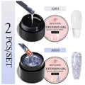 2/3pcs Extension Nail Polish Set Clear White Pink Gold Foil Glitter Quick Builder Gel Uv Led Nail Glue Nail Tips Extension Kit
