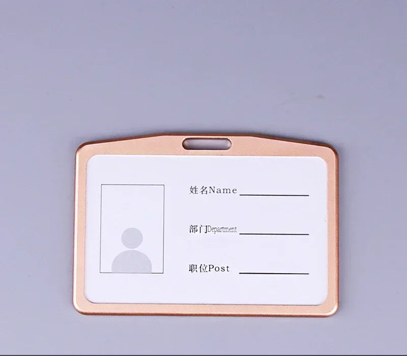 Women Men Bank Credit Card ID Holder Aluminium Alloy Business Card Case Work Card Badge Lanyard Holder Protector Cover