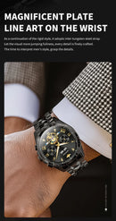 OUPINKE 3240 Automatic Watches Men 44mm Large Dial Tungsten Steel Strap Skeleton Flywheel Mechanical Watch for Men Luxury Watch