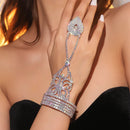 Luxury Bling Crystal Rhinestone Bracelets for Women Silver Color Elegant Bridal Wedding Jewelry