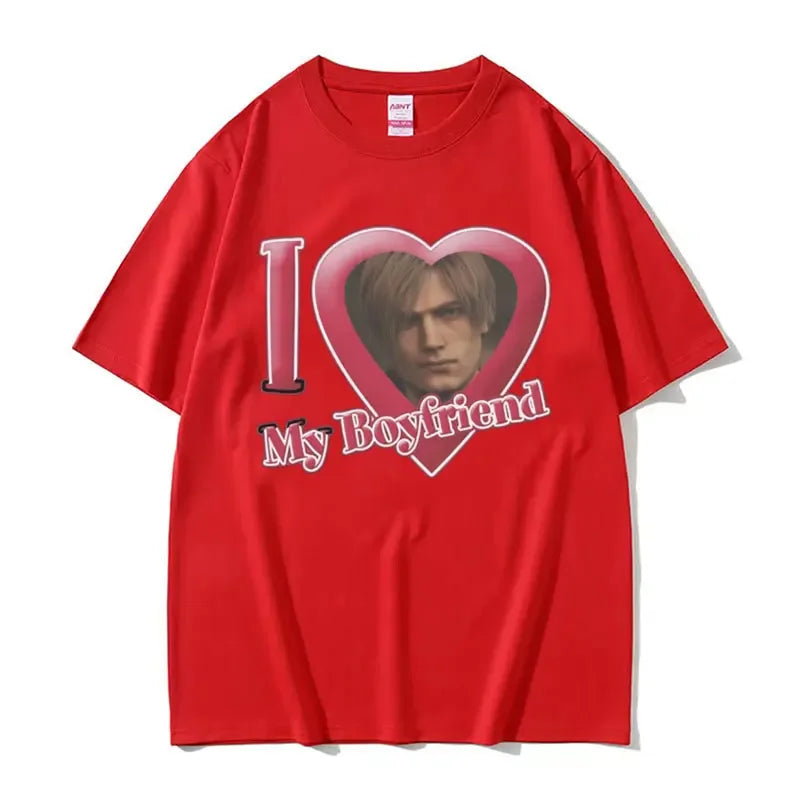 I Love My Boyfriend Leon S Kennedy Graphic T-shirt Women's Harajuku Cool Fashion T-shirt Women's Extra Large T-shirt
