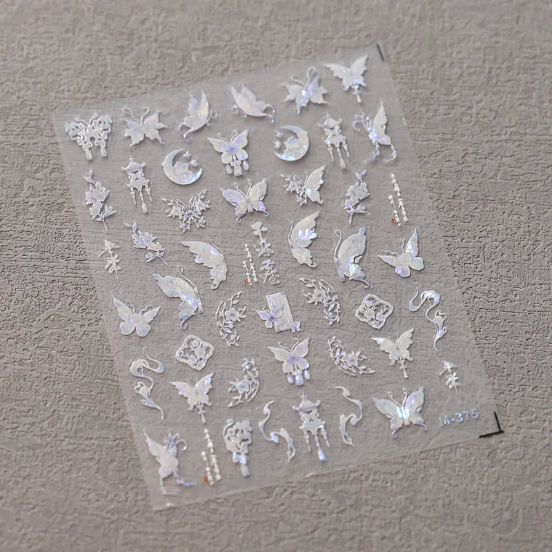 1 pc 5D Embroidery Bee Nail Art Sticker Embossed Butterfly Insect Nail Sticker High Quality Nail Art Design Decoration Sticker