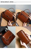 Oil Wax Cowhide Leather Women's Handbag 2024 New Crossbody Bag Lady Commuter Summer Bag Handbill Shoulder Messenger Bags