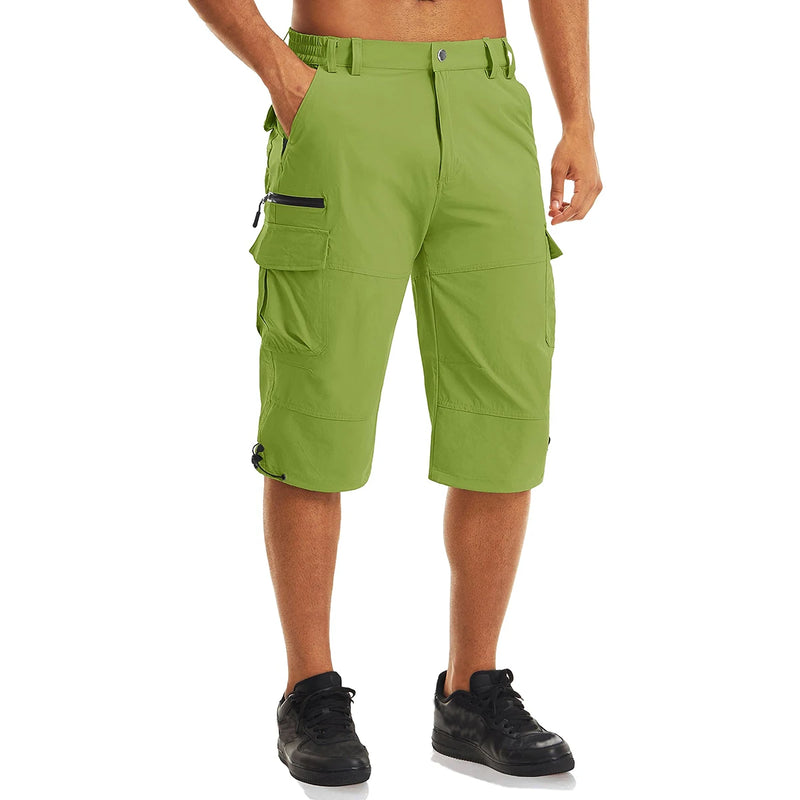 MAGCOMSEN Summer Men's Shorts Quick-drying Lightweight with 7 Pockets Waterproof 3/4 Shorts for Fishing Hiking