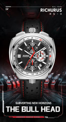 New Luxury Men Watches Multi-functional Sports Chronograph Stainless Steel Case 5ATM Waterproof Quartz Wristwatch Montre Homme