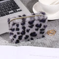 Leopard Print Short Wallet Trend Plush Multi Slot Credit Card Bag Multifunctional Portable Wallet For Outdoor Use