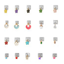 New Fashion Colour Glaze Star Shiny CZ Italian Links Charm Fit 9mm Stainless Steel Bracelet Jewelry DIY Making