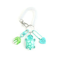 Creative Candy Color Flower Heart Pendant Keychain Cute Small Flower Key Ring Bag Pendant Accessories Luminous Turtle Pendant