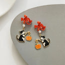 Mihan Cute Jewelry Animal Earrings Halloween Party Gifts 925 Silver Needle Lovely Design Pumpkin Earrings For Women Girl