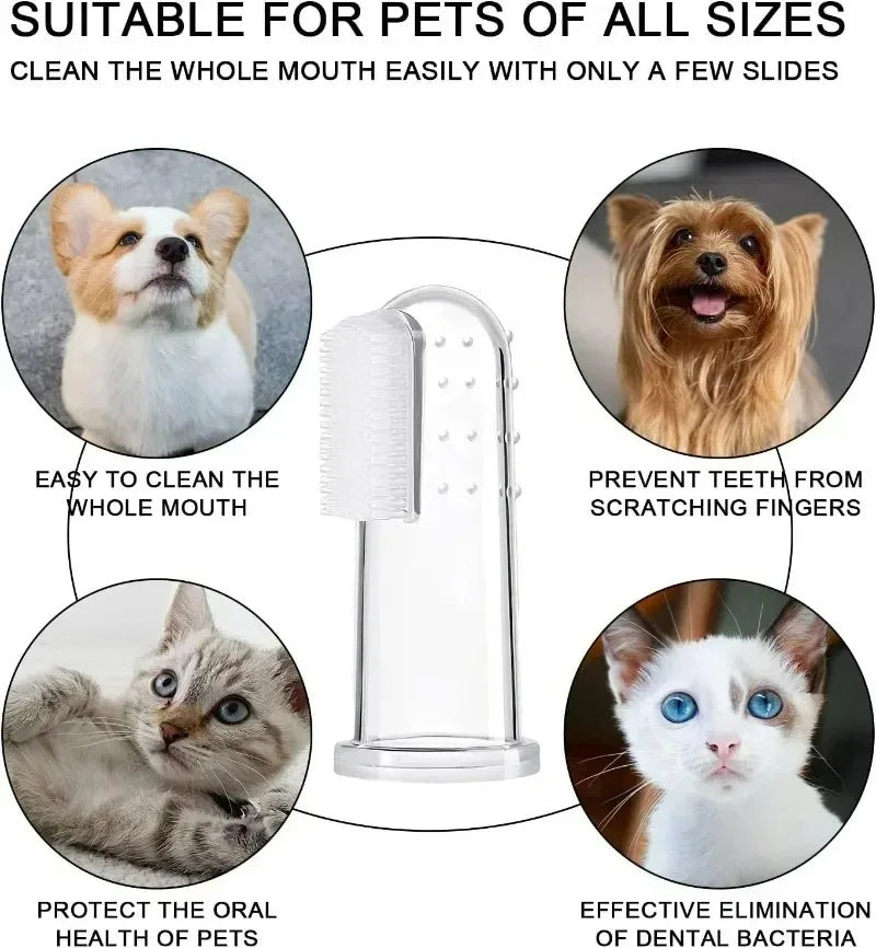 Silicone Pet Finger Toothbrush for Dogs Cats Dental Care Bad Breath Tartar Teeth Cleaning Household Silicagel Pet Supplies