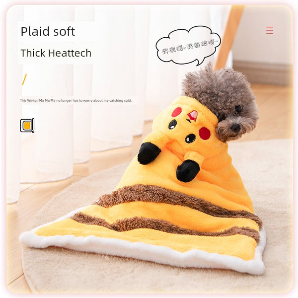 Dog Cloak Fall and Winter Heattech Small and Medium-Sized Dogs Teddy/Pomeranian Pet Thick Night-Robe Cat Cloak Blanket Mattress
