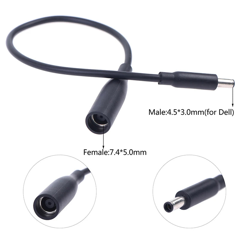 For Dell Laptop DC Power Charge Converter Adapter Cable Cord 7.4*5.0 to 4.5*3.0 mm Female