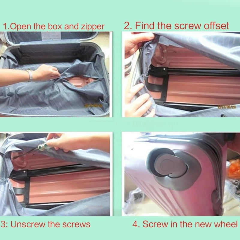 1 pair A19 DIY Swivel Luggage Suitcase Wheel Repair Accessories Portable Travel Luggage Replacement for Women Men