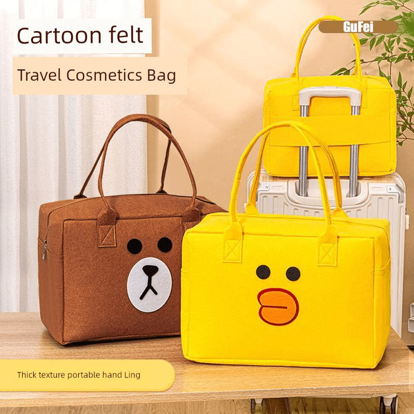 Cartoon Bag Travel Bag Storage Hand Bag Large Capacity Kids Luggage Bag Trolley Case Luggage Bag Felt Bag Lightweight